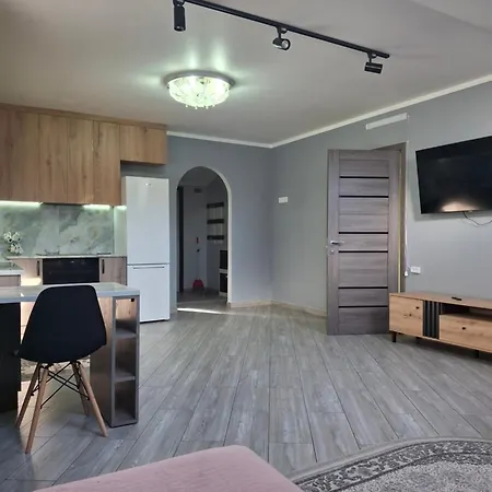 простора сімейна оселя поруч з ратушею & бічна з площею ринок кухня-студія та спальня Lvov