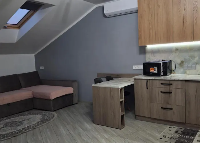 Apartamento простора сімейна оселя поруч з ратушею & бічна з площею ринок кухня-студія та спальня Lviv